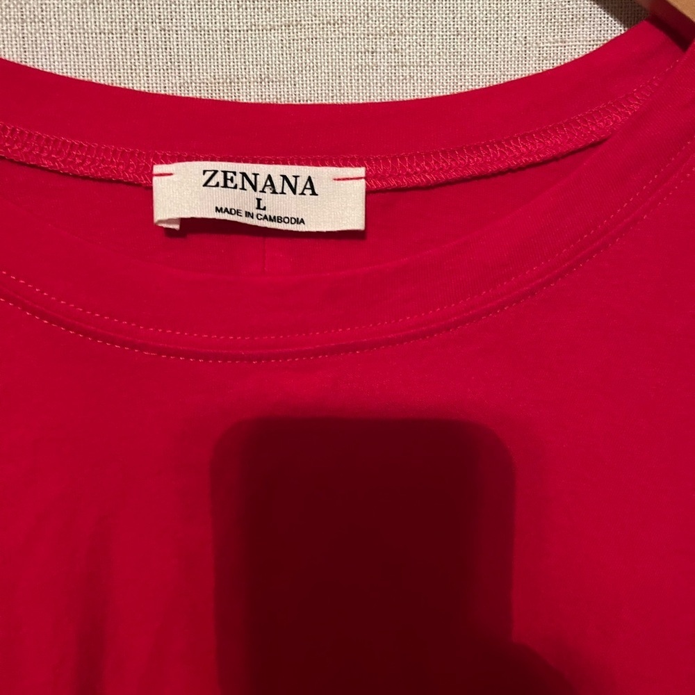 Zenana Outfitters Red Women's Boxy Tee Size L - Picture 2 of 4